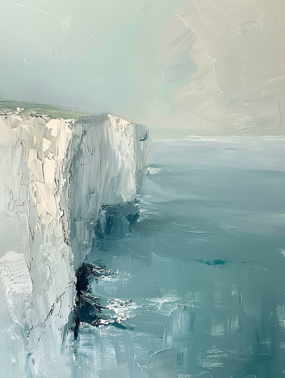 Cliff Breaking Sea Line